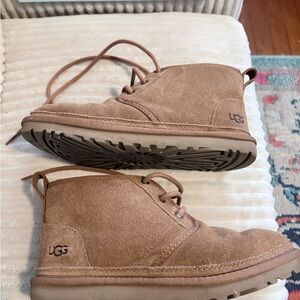 UGG Tan Suede Neumel Lace-Up Boots